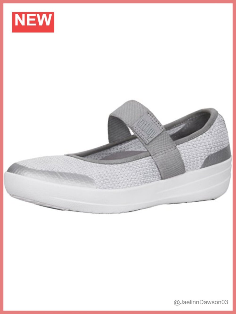 FitFlop Uberknit Mary Jane Flats - Metallic Weave Ballet Shoes, Lightweight